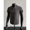Camiseta de Verano para Hombre de Punto con Media Cremallera, Manga Corta, Costilla, Corte Ajustado, Estilo Old Money, Aspecto Fresco y Elegante