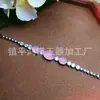 Pulseira de Calcedônia Rosa Gelo Natural Incrustada, Calcedônia Branca Gelo de Alta Qualidade com Superfície de Casca de Ovo, Nova Pulseira de Moda Estilo Chinês Presente