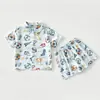 Conjunto de Verano para Niño de Manga Corta 2026 Nuevo Elegante Camisa Estilo Urbano para Bebé Niño Conjunto de Dos Piezas Fresco para Bebé