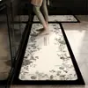 Alfombrilla de suelo de tierra de diatomeas de lujo ligero de alta gama, juego de dos piezas para uso doméstico, resistente a la suciedad, antideslizante, absorbente de agua, absorbente de aceite, alfombrilla de cocina