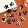 Parche de Tela Bordado de Gato Negro Parche de Tela de Animal de Dibujos Animados Parche Adhesivo para Reparación de Chaqueta de Plumas Decoración de Empaque de Bufanda Bolsos