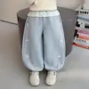 Invierno Nuevo Estilo Pantalones Casuales de Pierna P con Lazo para Niños con Felpa 2026 Pantalones Deportivos Elegantes Estilo Coreano para Niñas Ropa Infantil