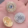Botones Redondos Dorados Tachonados con Diamantes, Más Vendidos Transfronterizos para Suéteres, Abrigos, Zapatos y Sombreros, Botones Decorativos Cosidos a Mano, Bricolaje, en Stock