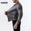 Camisa de hombre transfronteriza de alta elasticidad, resistente a las arrugas y no necesita planchado, ropa de hombre talla europea, camisa elástica de comercio exterior, manga larga de color liso