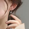 Aretes Gancho de Estrella de Cinco Puntas para Mujer Plata Esterlina S925 Aretes de Tuerca Cortos con Forma de Corazón de Moda 2021 Aretes