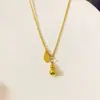Collar de calabaza de la suerte 2024 nuevo verano para mujer cadena de clavícula red roja de acero de titanio de oro de 18k de alta calidad que no se decolora