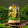 Columna de Cristal Natural Transfronteriza Cubierta de Vidrio Adornos de Flores Eternas Cristal Morado y Amarillo Rosa Micro Paisaje Decoración de Escritorio Venta al por Mayor