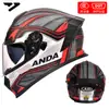 Casco de Motocicleta Certificado Dot para Hombres y Mujeres, Casco Integral Ad para Todas las Estaciones, Casco Cálido y Seguro con Certificación 3C