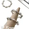 Anel Estilo Coreano Personalidade Design Minimalista Anel de Prata Esterlina S925 Patchwork Gota d'Água Tridimensional Versátil Estilo Commute ins