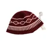 Sombrero de Pescador de Lana Mezclada Jacquard Acolchado Tejido Estilo Coreano de Moda para Otoño e Invierno Casual Versátil Cálido para Hombres y Mujeres