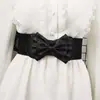 Cinturón elástico ancho de cintura alta para mujer con decoración de lazo azul, cinturón reductor elástico rojo versátil, venta al por mayor transfronteriza