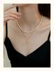 Collar de perlas redondas Shijia apiladas de doble capa, cadena de clavícula de moda simple para mujer, collar de alta calidad, cadena de suéter para mujer