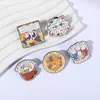 Dibujos Animados Creativo Jenga Gato Geométrico Redondo Taza de Agua Gato Forma Linda y Linda Broche Accesorios de Joyería Pin