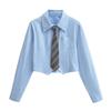 Camisa de uniforme JK para mujer, de manga larga, primavera y otoño 2024, nueva camisa de estudiante de manga larga, diseño de estilo académico, top corto Sense