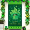 Nova Bandeira de Porta para o Dia de São Patrício Transfronteiriça, Novo Banner Verde Irlandês para Porta Externa, Capa de Porta, Cortina de Porta
