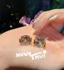 Set de Alta Costura de Joyería Estrella Brillante Olas de Río Estrelladas Anillo Huevo de Paloma de 4 Quilates Ojo de Ochema Europeo Antiguo Pendientes de Diamante Centelleantes