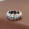 Anillo Punk Hip-Hop Calavera de Plata 925 de Moda Anillo para Dedo Estilo Americano Incrustado de Diamantes Joyería Hip-hop Anillo Retro para Hombres