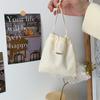 Bolsa Youmu con Etiqueta Tejida de Color Sólido, Bolsa de Almacenamiento de Pana, Bolsa a Prueba de Polvo con Cordón para Cosméticos, Joyería y Papelería