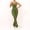 Pantalones Acampanados Ajustados de Color Sólido Sin Costuras para Mujer, Ropa Deportiva para Fitness que Levanta Glúteos, Mono Largo de Yoga para Mujer, Moldeador de Cuerpo