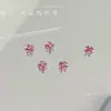 Accesorios Brillantes para Uñas con Zirconia de Mariposa, Decoraciones de Aleación de Alta Gama de Moda con Pedrería de Lazo y Corazón