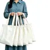 Bolsa de Lienzo para Pintar Graffiti DIY en Blanco Bolsa Tote Blanca para Hombro con Logo Personalizado Patrón Personalizado