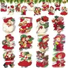 Produto Novo Transfronteiriço 12 Peças Papai Noel Boneco de Neve Menina Enfeites de Madeira Árvore de Natal Decorações de Casa