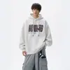 Sudadera con capucha de estilo americano, resistente, de marca de moda, con estampado de letras para hombre, nueva para otoño e invierno, holgada, tipo jersey, top casual