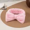 Diadema de franela con estampado floral, de leopardo y de lunares estilo coreano, Goma para el pelo de forro polar de coral con mariposas estilo europeo y americano, Pulsera para lavarse las manos