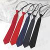 Corbata pequeña japonesa Jk perezosa de 8 cm estilo universitario para estudiantes masculinos y femeninos, camisa Ins con cremallera sin corbata para mujer, corbata moderna estilo coreano