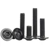Parafusos sextavados com cabeça semiesférica de aço inoxidável 304 preto com arruelas, parafusos de cabeça chata com arruelas, conjunto completo de parafusos M3-M10