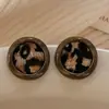 Pendientes Redondos Estampado Leopardo Maillard 2025 Nuevo Estilo Caliente Gama Alta Exquisitos Pequeños de Lujo Ligero Pendientes de Nicho