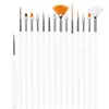 Juego de 15 piezas para decoración de uñas, bolígrafo para tallar líneas de dibujo, punta perforadora, pinceles para decoración de uñas, venta al por mayor