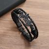 Pulsera con hebilla de aleación de estilo punk oscuro para hombre, pulsera con personalidad de aventura con timón cruzado transfronterizo europeo y americano