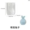 Vela Perfumada de Conejito Lindo de Pascua Molde de Silicona Resina DIY Conejo con Cortes Geométricos Adorno de Yeso