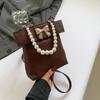 Bolsa Vertical Estilo Coreano 2024 Primavera Nova Bolsa Feminina Bonito Laço Bolsa de Ombro Elegante Casual Crossbody Bolsa