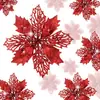 Poinsétia Popular Transfronteiriça 16cm Flor Decorativa Artificial Guirlanda de Natal DIY Pendurar Decorações de Festa de Natal
