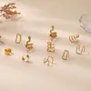 Transfronterizo Aliexpress Nuevo Estilo Europeo y Americano Personalizado Forma de Serpiente Dorada Conjunto Combinado de 5 Pares Clips para Oreja Sin Perforación Venta al por Mayor
