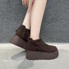 Botines Gruesos para Mujer en Gamuza de Vaca, Principios de Otoño 2025, Piel Mate, que Aumentan la Altura, Botas Martin de Piel Suave, Estilo Delgado de Primavera