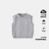 Ropa de punto 100% algodón para niños Sin mangas Verano Nuevo Estilo Bebé Suave Amigable con la Piel Camiseta Suéter para Bebé Top con Bordado de Oso