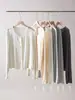 Cárdigan de Lino Tencel de Manga Larga para Mujer Primavera y Verano Chaqueta Fina de Acetato de Lyocell Top Sencillo de Botones Estilo Primavera 2026