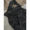 Recomendação PrincipalColeção Nova Yuran 26 Início da Primavera: Camisa Básica de Manga Longa com Gola Alta Canelada Amassada com Fio Dourado e Prateado