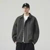 Jaqueta masculina moderna com gola alta, novo estilo primavera/outono, jaqueta de trabalho de corte solto, corta-vento fashion para montanhismo ao ar livre
