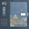 Caderno A5 Personalizável com Logo, Conjunto de Caixa de Presente Bloco de Notas Estilo Chinês, Lembrança, Caderno com Fivela Flor Janela Hot Stamping