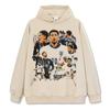 Camiseta de Manga Corta Estampada Peter Bellingham Transfronteriza Lavada Pesada Cuello Redondo Sudadera con Capucha