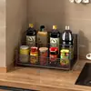 Estante de Condimentos para Cocina de Capas Estrechas para Esquina de Pared Cajas de Almacenamiento Multifuncionales de Escritorio para Botellas de Aceite, Sal, Salsa de Soja, Vinagre