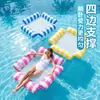 Plataforma flotante inflable nueva transfronteriza, respaldo plegable para exteriores con malla, cama flotante, equipo para deportes acuáticos, tumbona de 4 tubos, cama flotante
