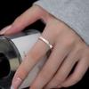 Selección Artística de Anillos de Plata con Incrustaciones de Diamantes Brillantes, Lujo Accesible Retro para Mujer y Anillos Nobles de Tres Diamantes Cepillados