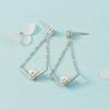Pendientes de estilo coreano para mujer, con perlas naturales de agua dulce, en forma de V, elegantes y sencillos, estilo francés de alta gama.