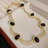 Collar cuadrado de diamantes de lujo ligero europeo y americano, cadena de clavícula de temperamento retro de nicho, joyería de moda Joker de alto sentido al por mayor