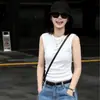 Camisola Nueva de Verano 2026 para Mujer, Corte Ajustado, Sin Mangas, Hombros Descubiertos, Top Versátil de Color Sólido para Usar en Capas o como Prenda Exterior